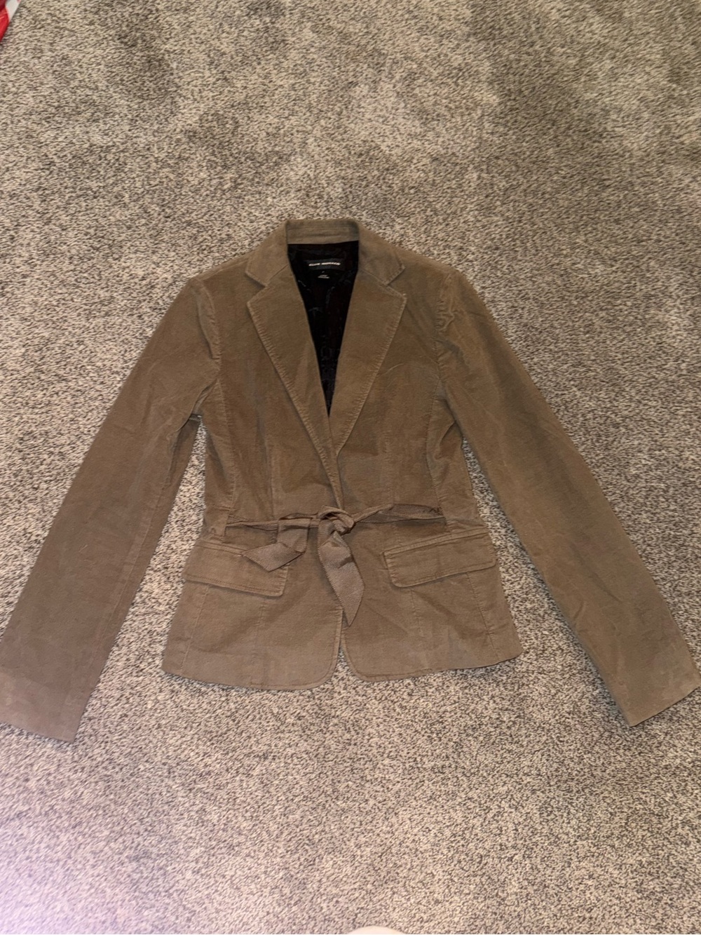 Club Monaco Brown Corduroy Blazer Jacket With Ribbon Belt Size 4